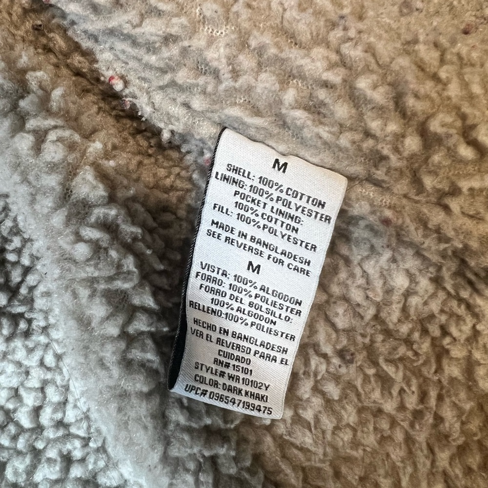 Wrangler Beige Sherpa Lined Barn Jacket with Brown Collar - Picture 4 of 4
